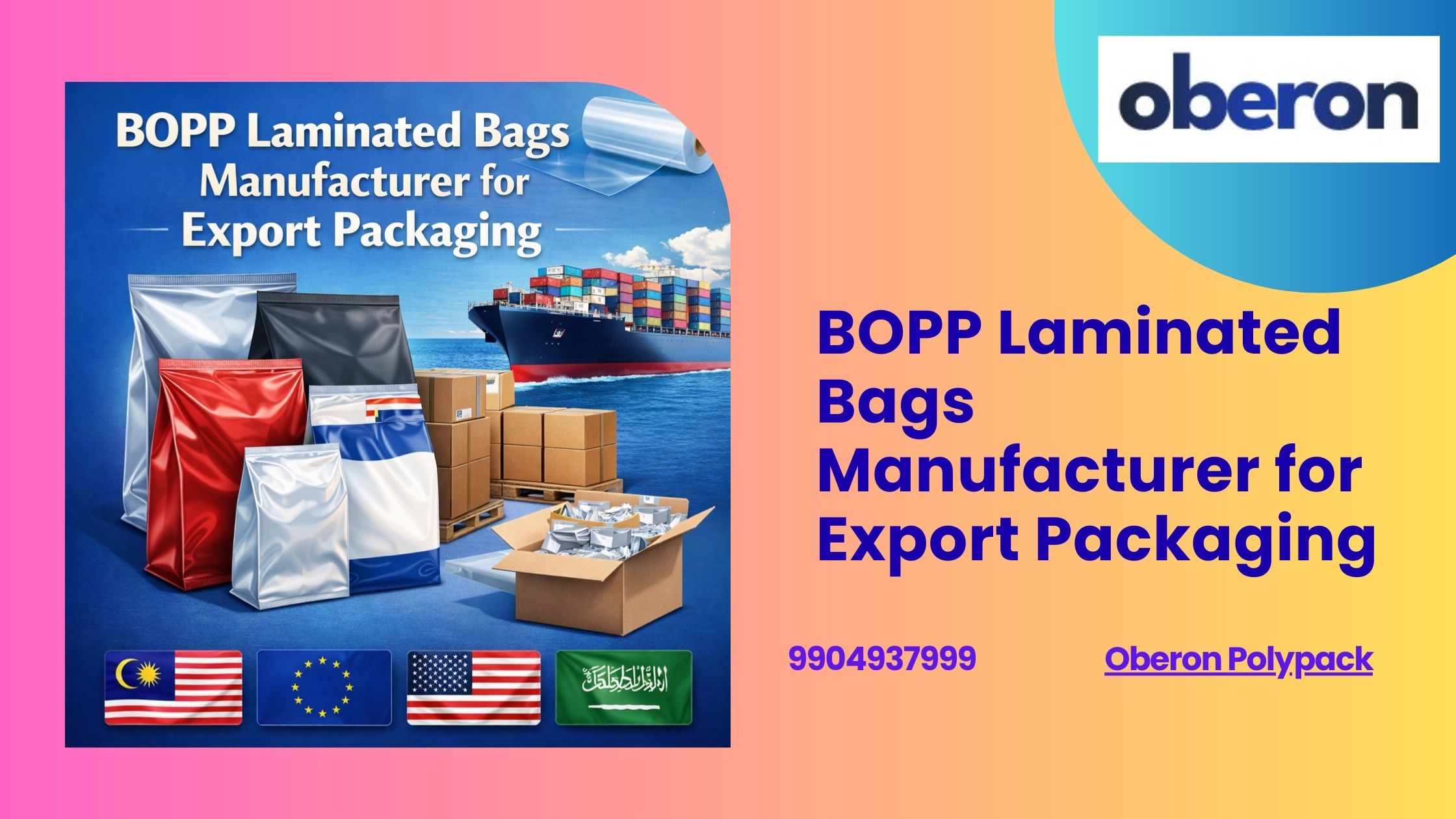 bopp laminated bags manufacturer for export packaging